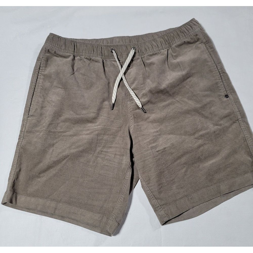 Vuori Corduroy Shorts The Optimist V385 Brown/Gray Sz XL Drawstring Pockets